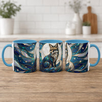 Moonlit Fox Stained Glass Style Mug