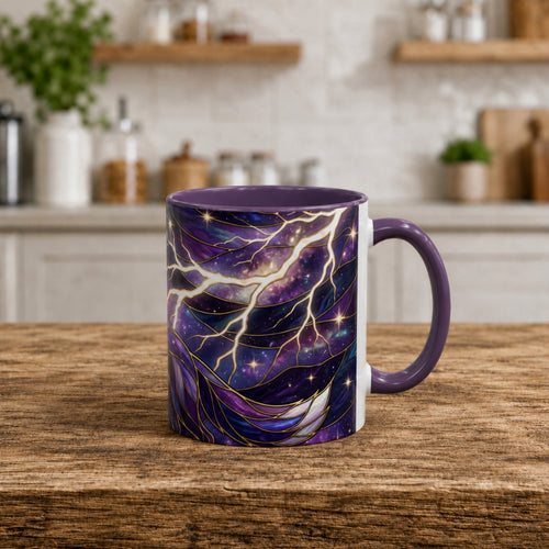 Purple Storm Fox Stained Glass Style Mug
