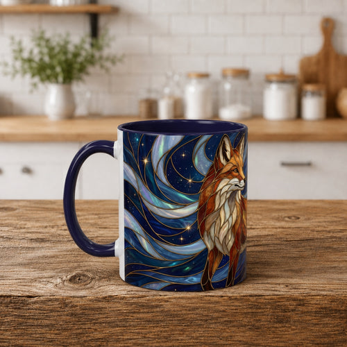 Midnight Fox Stained Glass Style Mug