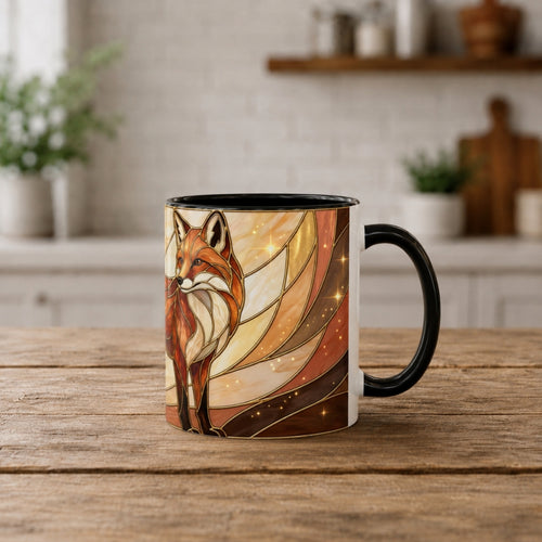Honey Light Fox Stained Glass Style Mug