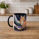 Aurora Fox Stained Glass Style Mug