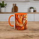 Orange Glow Fox Stained Glass Style Mug