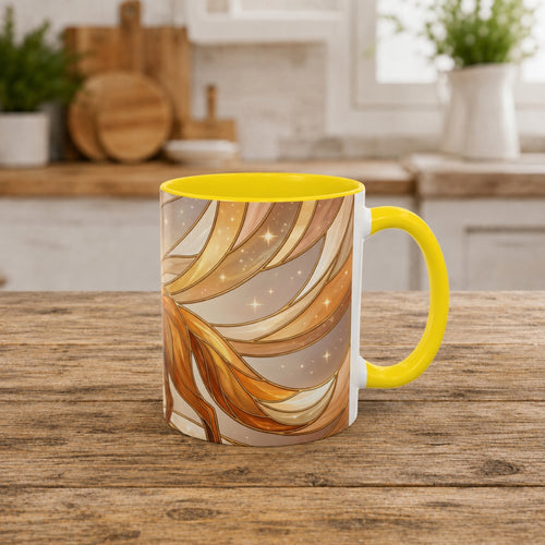 Golden Glow Fox Stained Glass Style Mug