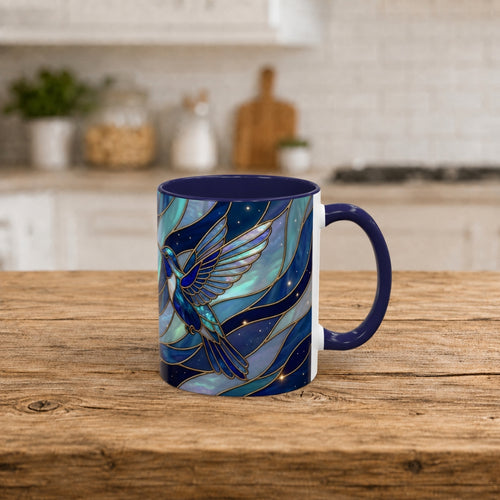 Midnight Hummingbird Stained Glass Style Mug