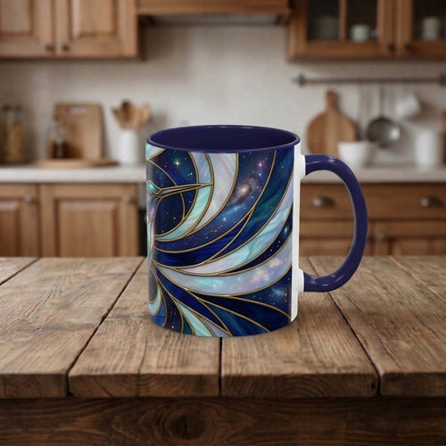 Sapphire Hummingbird Stained Glass Style Mug