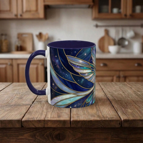 Sapphire Hummingbird Stained Glass Style Mug