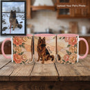 Custom Pet Photo Floral Stained Glass Style Mug