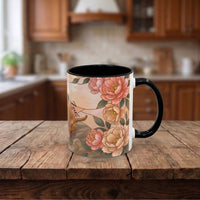Custom Pet Photo Floral Stained Glass Style Mug