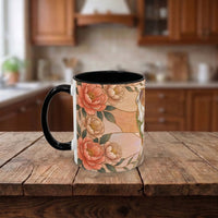 Custom Pet Photo Floral Stained Glass Style Mug