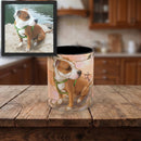 Custom Pet Photo Floral Stained Glass Style Mug