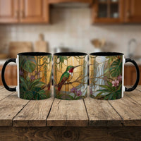 Tropical Hummingbird Stained Glass Style Mug
