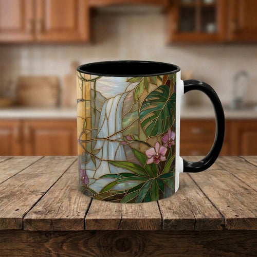 Tropical Hummingbird Stained Glass Style Mug