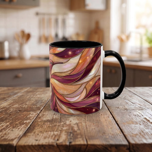 Rose Glow Hummingbird Stained Glass Style Mug