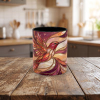 Rose Glow Hummingbird Stained Glass Style Mug