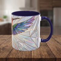 Rainbow Hummingbird Stained Glass Style Mug