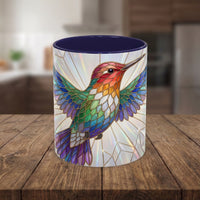 Rainbow Hummingbird Stained Glass Style Mug