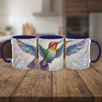Rainbow Hummingbird Stained Glass Style Mug