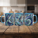 Blue Breeze Hummingbird Stained Glass Style Mug