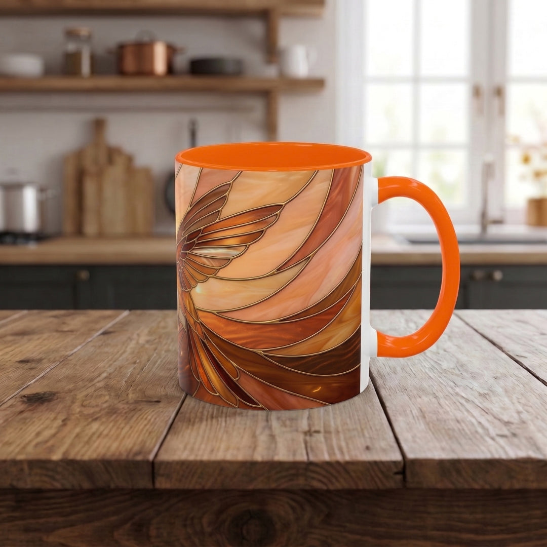 Honey Glow Hummingbird Stained Glass Style Mug