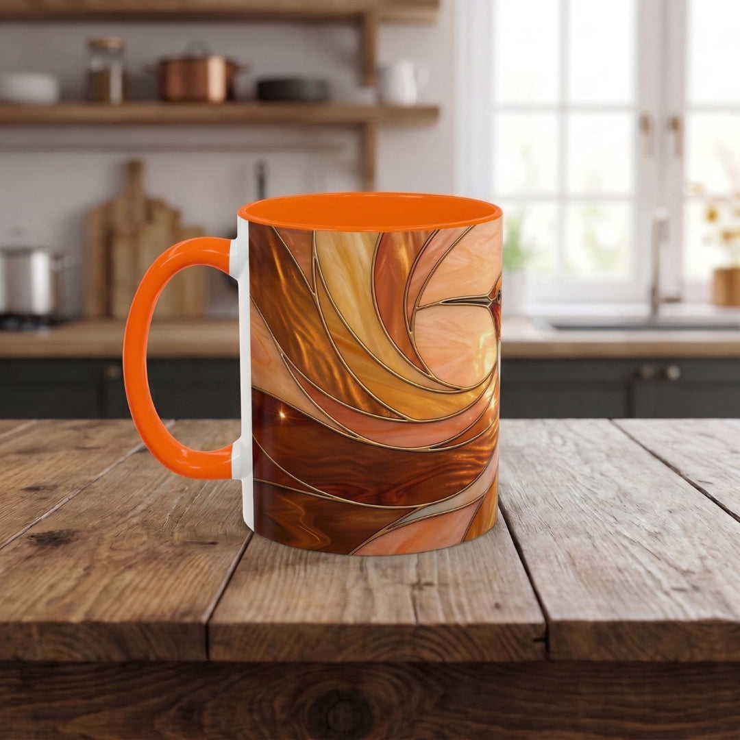 Honey Glow Hummingbird Stained Glass Style Mug