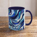 Cobalt Wolf Run Stained Glass Style Mug