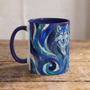Cobalt Wolf Duo Stained Glass Style Mug