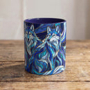 Cobalt Wolf Duo Stained Glass Style Mug