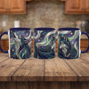 Starlight Wolf Stained Glass Style Mug