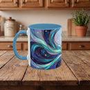 Aurora Wolf Stained Glass Style Mug