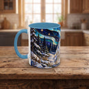 Aurora Lake Wolf Stained Glass Style Mug