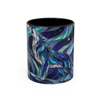 Aurora Howl Wolf Stained Glass Style Mug