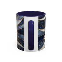 Navy Glow Great Pyrenees Stained Glass Style Mug