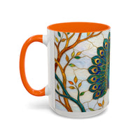 Elegant Peacock Stained Glass Style Mug