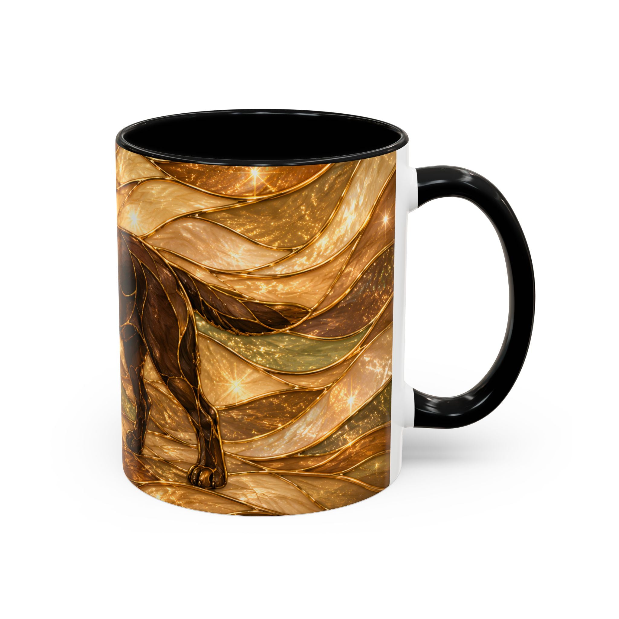 Honey Glow Chocolate Labrador Retriever Stained Glass Style Mug