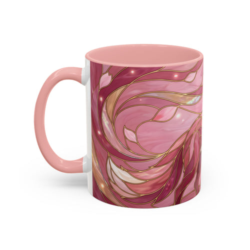 Rose Glow Fox Stained Glass Style Mug