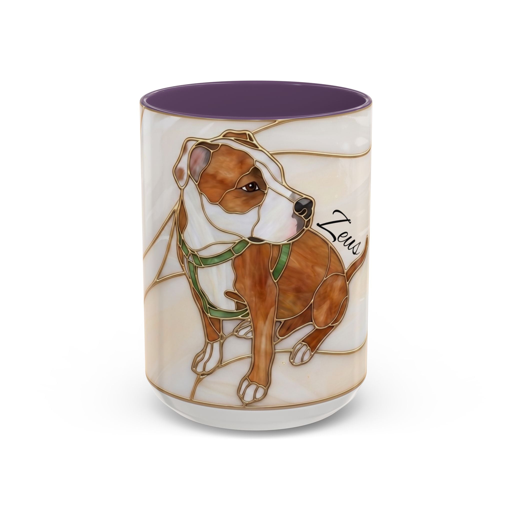 Custom Dog Portrait Stained Glass Style Mug