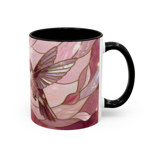 Pink Blossom Hummingbird Stained Glass Style Mug