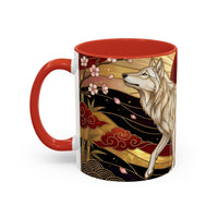 Sakura Wolf Stained Glass Style Mug