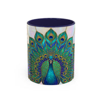 Floral Peacock Stained Glass Style Mug