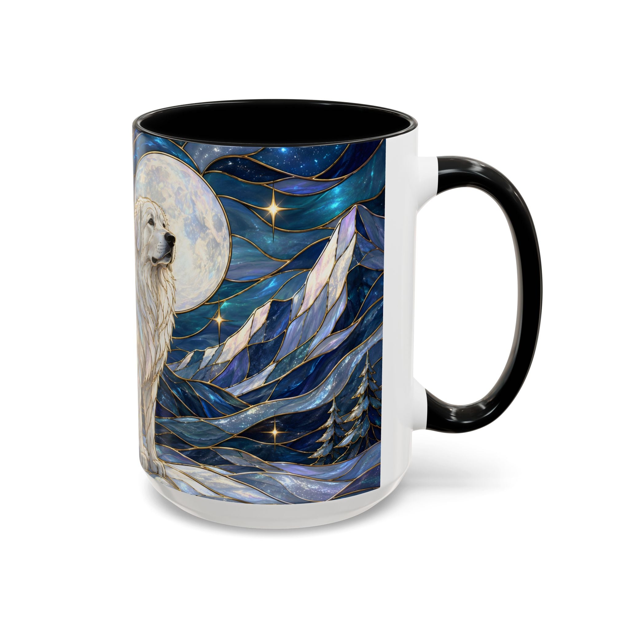 Mountain Guardian Great Pyrenees Stained Glass Style Mug