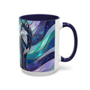 Celestial Wolf Stained Glass Style Mug