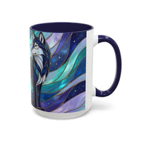 Celestial Wolf Stained Glass Style Mug