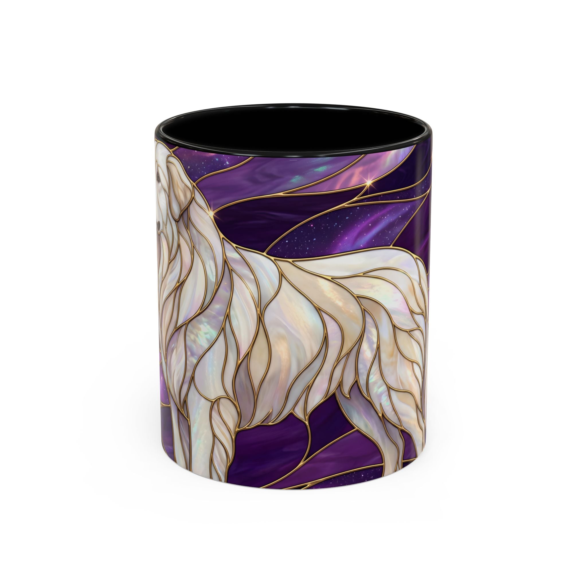 Amethyst Great Pyrenees Stained Glass Style Mug