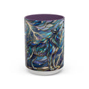 Storm Sky Wolf Stained Glass Style Mug