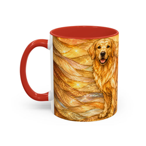 Golden Glow Golden Retriever Stained Glass Style Mug