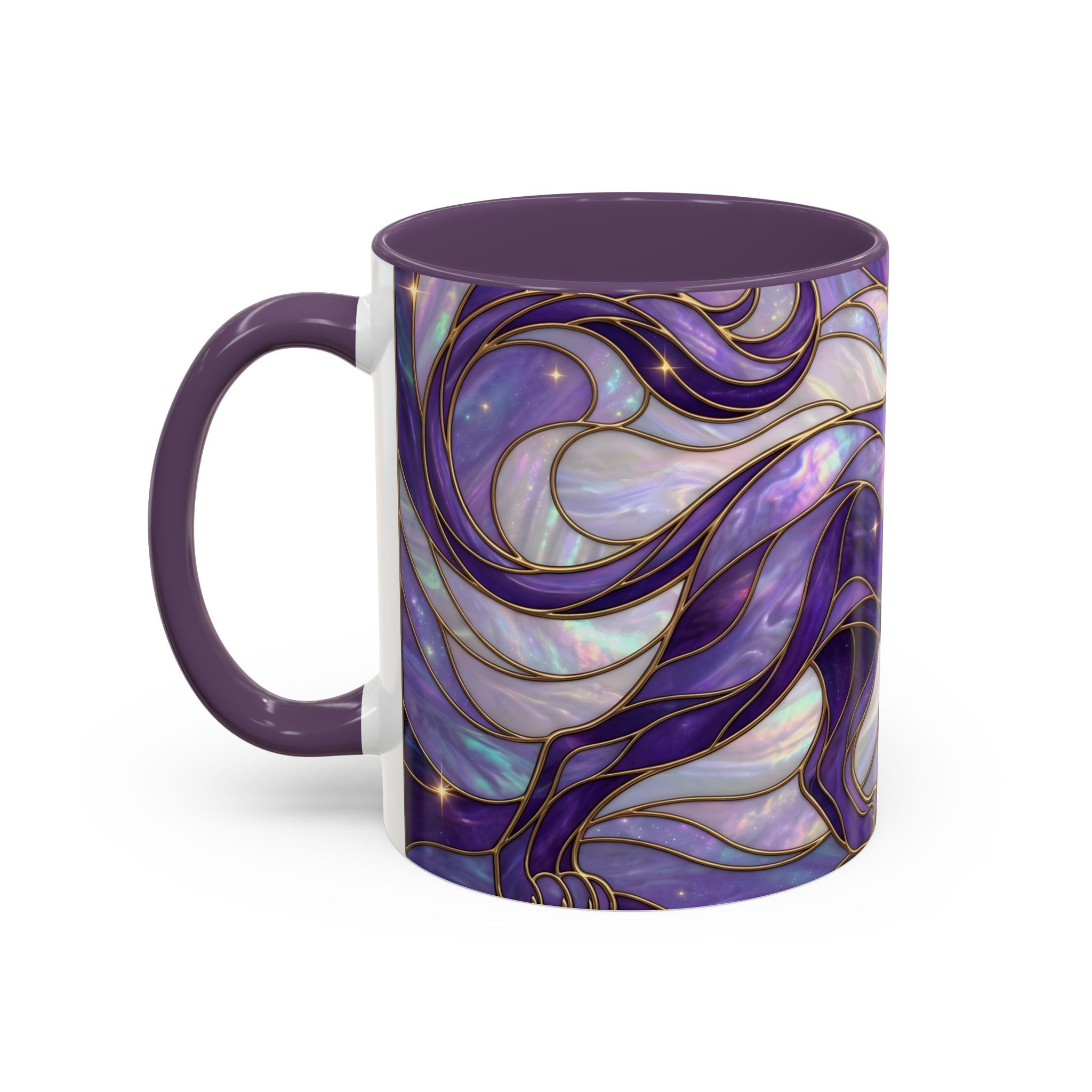 Purple Lion Stained Glass Style Mug