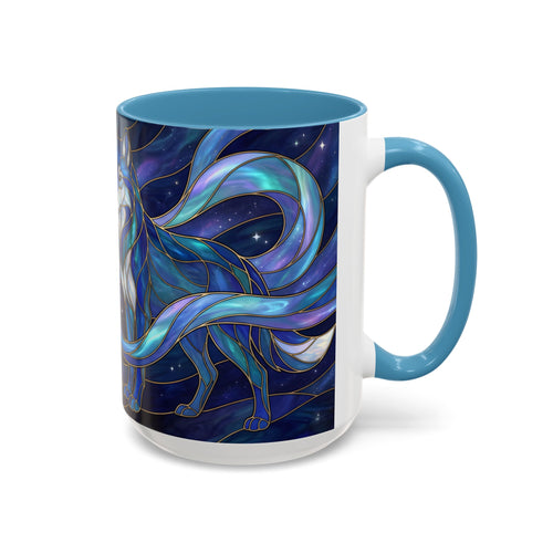 Wolf Kiss Stained Glass Style Mug