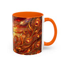 Sunset Peacock Stained Glass Style Mug