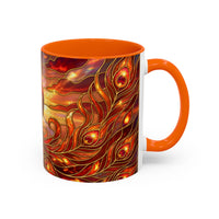 Sunset Peacock Stained Glass Style Mug