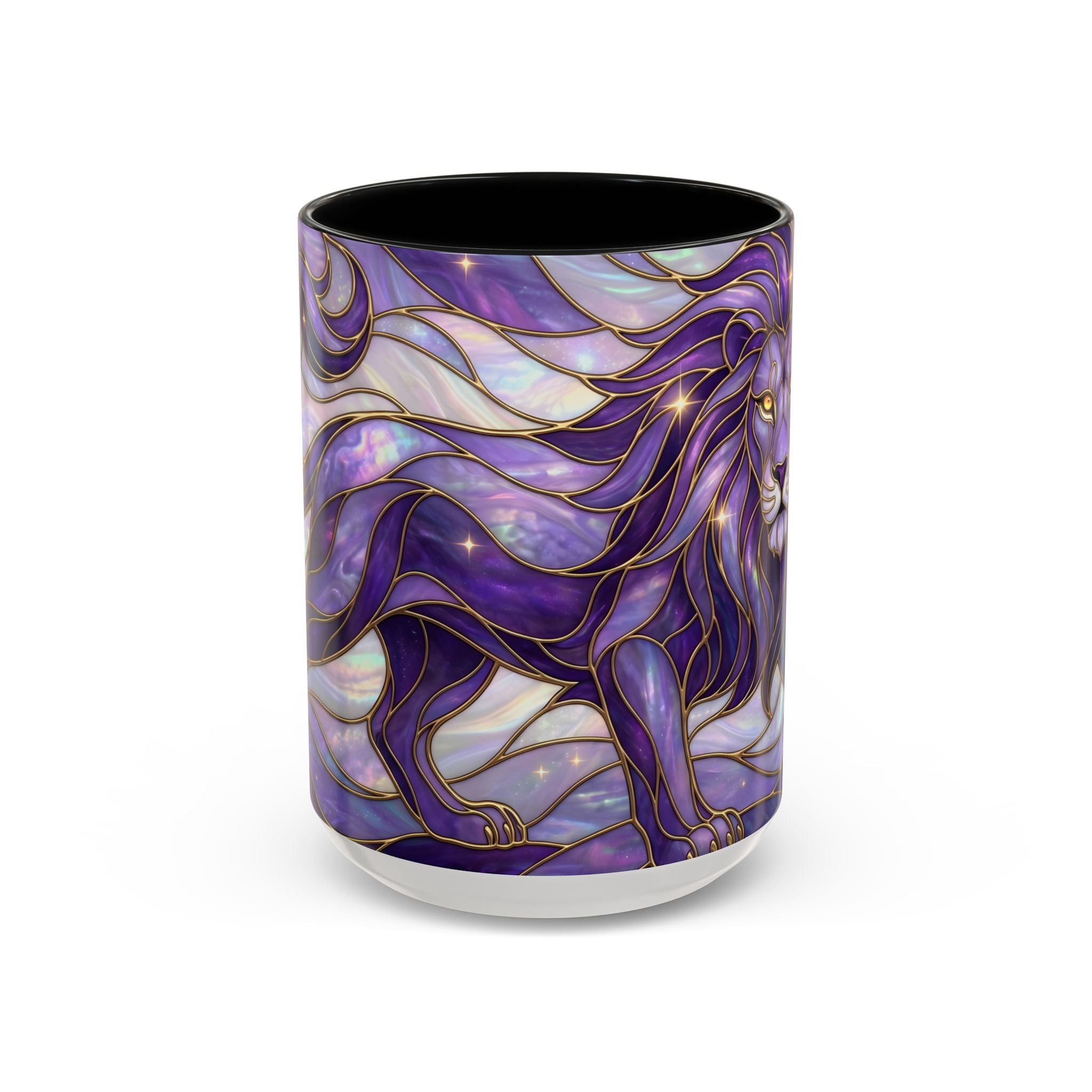 Purple Lion Stained Glass Style Mug